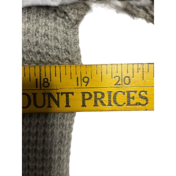 Gap Women's Grey Sweater Minimalist Medium Wool Blend Waffle Knit Crew Neck Warm - Picture 15 of 16